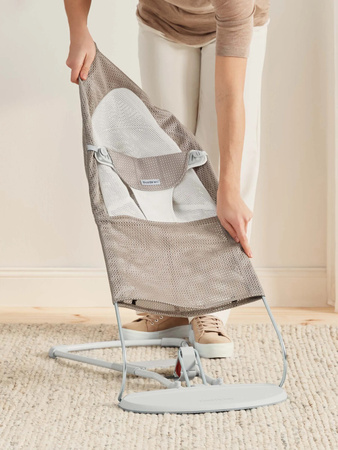 BABYBJORN - poszycie do leżaczka Balance Soft Szary Beż/Biały, Mesh