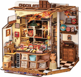 ROBOTIME Składany Drewniany Model Puzzle 3D Sklepik Z Czekoladą