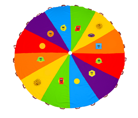 Chusta Edukacyjna AKSON 3m Zestaw duże koła + 9 kształtów