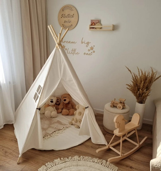 Namiot Tipi biały do zabawy dla dziecka z matą