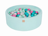MeowBaby® Suchy Basen 90x30cm z 200 piłkami, Miętowy: biała perła, turkusowe, jasny róż, miętowe