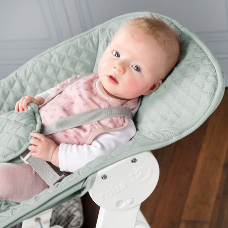 roba krzesełko z leżaczkiem 2w1 Born Up białe/mroźna zieleń