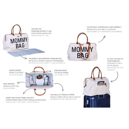 Childhome Torba Mommy Bag Teddy Bear White