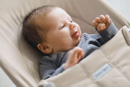 BABYBJORN - leżaczek BALANCE SOFT WOVEN/JERSEY Tri Fabric, Jasny Beż