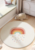 Okrągły Dywanik Tęcza z matą antypoślizgową do pokoju dziecka 100x100