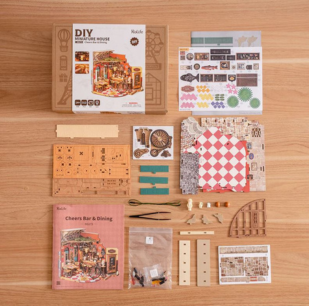 ROBOTIME Składany Drewniany Model Puzzle 3D Bar