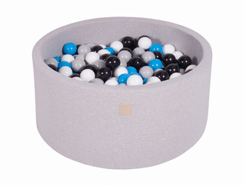 MeowBaby® Suchy Basen 90x40cm z 300 piłkami, Jasnoszary: biały, niebieski, Czarny, Szary