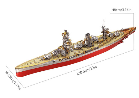 Piececool Puzzle Metalowe Model 3D - Okręt Wojenny Fuso