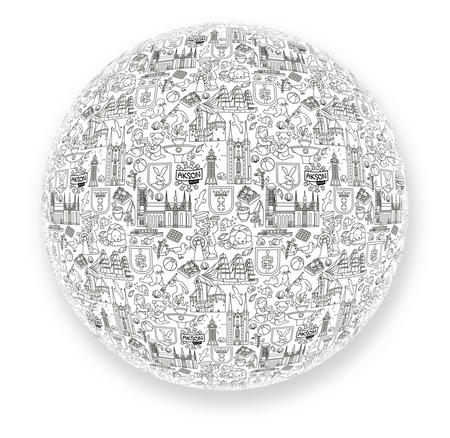 Piłka Balonowa do kolorowania XXL Akson seria miasta: TRÓJMIASTO