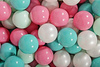 MeowBaby® Suchy Basen 90x40cm z 300 piłkami, Pudrowy Róż: biała perła, turkusowe, jasny róż, miętowe