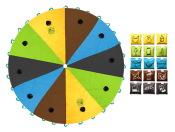 Zestaw Chusta Edukacyjna Recykling AKSON 3m + 15 woreczków