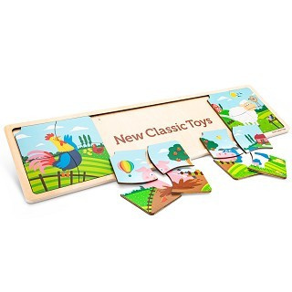 New Classic Toys drewniane puzzle farma 4w1
