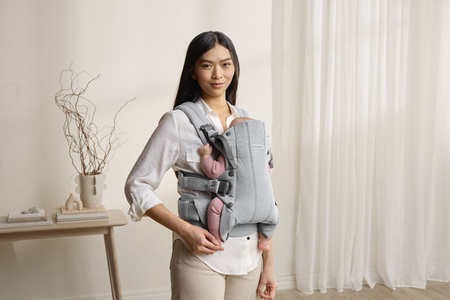 BABYBJORN - nosidełko Harmony, Woven Jasny szary melanż