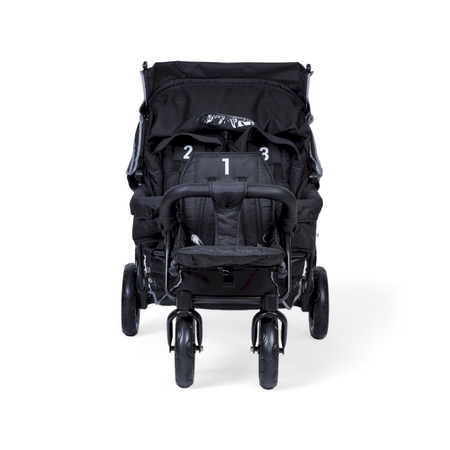 Childhome Wózek trzyosobowy Triplet Black