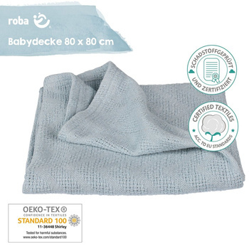 roba kocyk Lil Planet bawełna organiczna 80x80 niebieski