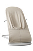 BABYBJORN - leżaczek BALANCE SOFT WOVEN/JERSEY Tri Fabric, Jasny Beż + zabawka do leżaczka - Googly Eyes