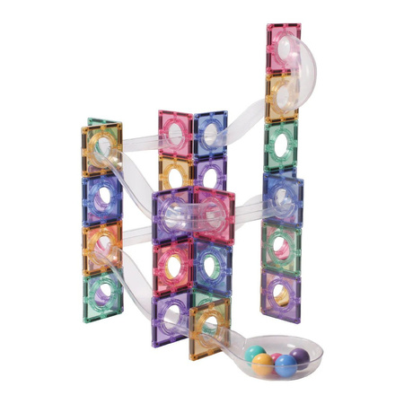 Cleverclixx - Klocki magnetyczne Ball Run Clever Pack Pastel - 110 el.