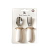 Sztućce - zestaw widelec i łyżka dla najmłodszych, kremowy JackOJuno
