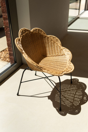 Childhome Krzesełko rattanowe kwiatek