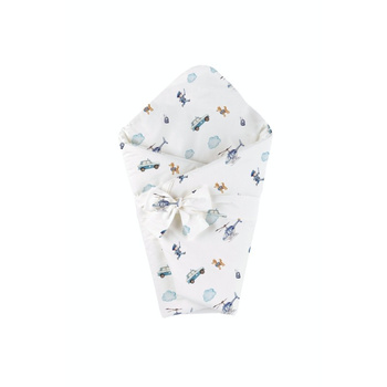 Bambusowa kołdra niemowlęca 75x75 + wstęga do rożka Policja