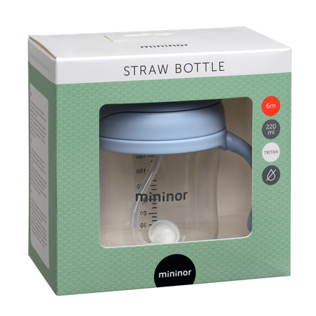 Mininor Butelkaze słomką 220 ml Nordic Sky Blue