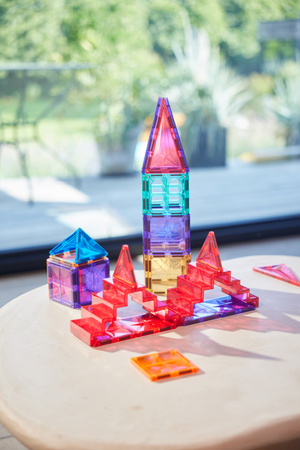 Cleverclixx - Klocki magnetyczne ze schodami - Stairs Set Intense 34 el.