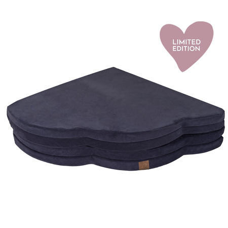 MeowBaby® Mata do Zabawy 160x160cm dla Dziecka Chmurka Składana, Granatowa - edycja limitowana