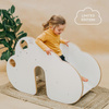 MeowBaby® Montessori drewniana zjeżdżalnia dla dzieci, Chmurka - biała