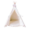 Namiot Tipi biały do zabawy dla dziecka z pomponami