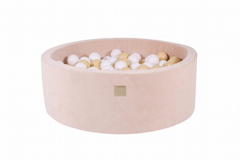 Basen okrągły velvet 30cm ecru + 200 piłek: beżowe, białe