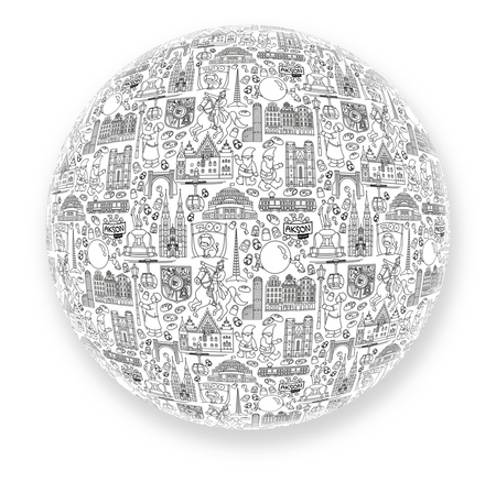 Piłka Balonowa do kolorowania XXL Akson seria miasta: WROCŁAW