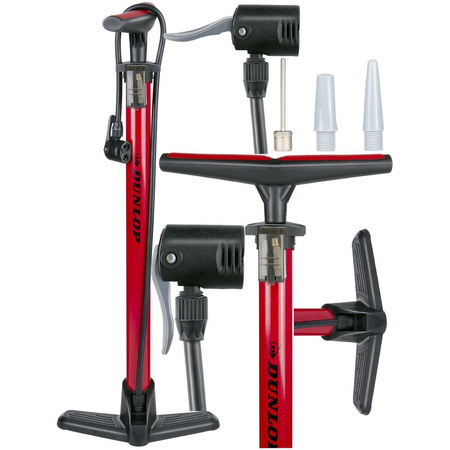 Dunlop pompka warsztatowo-rowerowa 12 bar czerwona