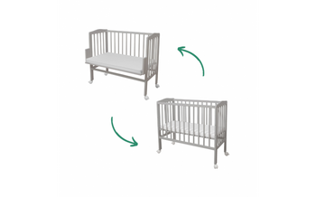 Łóżeczko dostawne 2w1 + materac SZARE