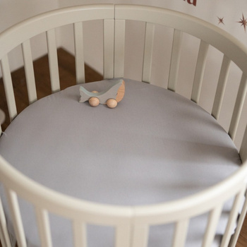 Prześcieradło bawełniane 73x73 Szare Owal 7w1