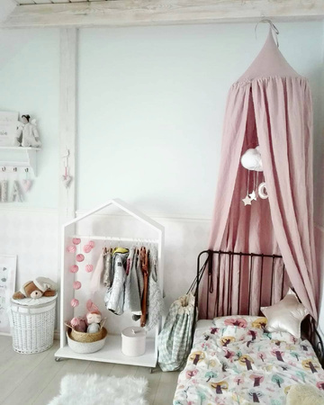 Baldachim z lnu brudny róż