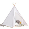 Namiot Tipi biały do zabawy dla dziecka z pomponami