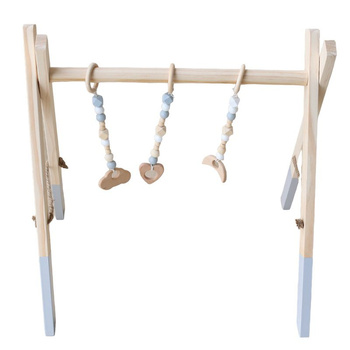 Stojak edukacyjny Baby Gym, drewniana siłownia, szary