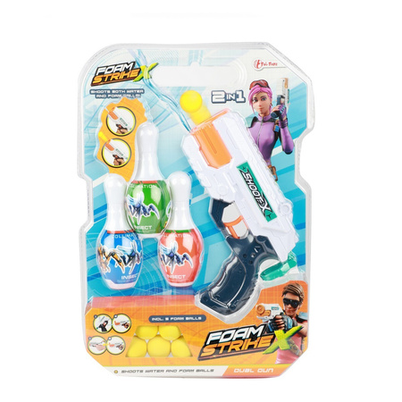 Toi-Toys FOAM STRIKEX Zestaw pistolet na wodę i piłki + 3 pachołki