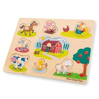 New Classic Toys drewniane puzzle farma 8 elementów