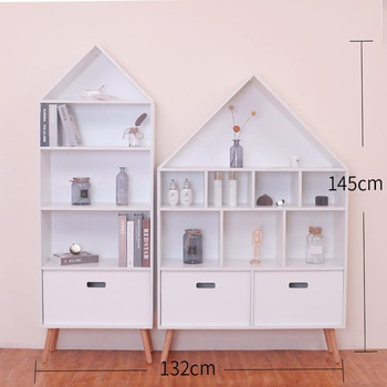 Regał Domek Słupek, białe, drewniane meble do pokoju dziecka