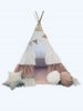 Namiot Tipi z Pudrowymi Falbanami z muślinu do zabawy dla dziecka