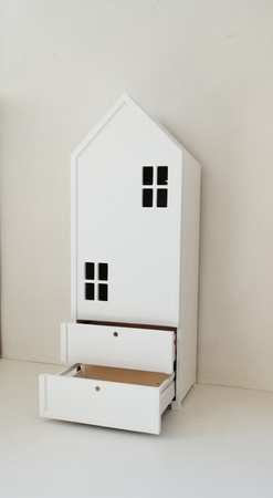 szafa garderoba mała z szufladami i drzwiami z okienkami