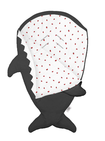 Baby Bites Śpiworek light Shark (1-18 m) Strawberries Grey