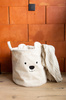 Childhome Pluszowy pojemnik na zabawki 40 x 40 x 40 cm Teddy bear Off white