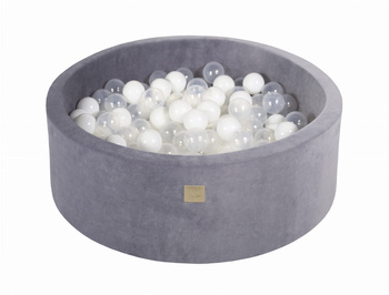 Basen okrągły velvet 30cm stalowy + 200 piłek: białe, transparentne