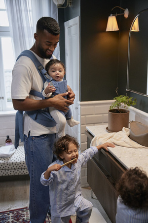 BABYBJORN - nosidełko Harmony, Woven Niebieski melanż