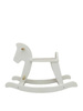 Drewniany Konik na biegunach biały, bujak