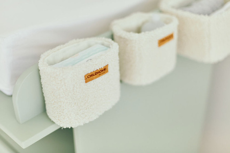 Childhome Podwieszane pojemniki uniwersalne - zestaw 3 szt. Teddy Off-White