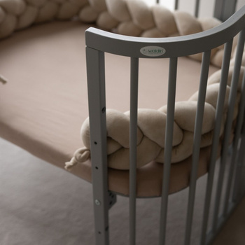 Prześcieradło bawełniane 93x65 Łóżeczko 5w1 Taupe